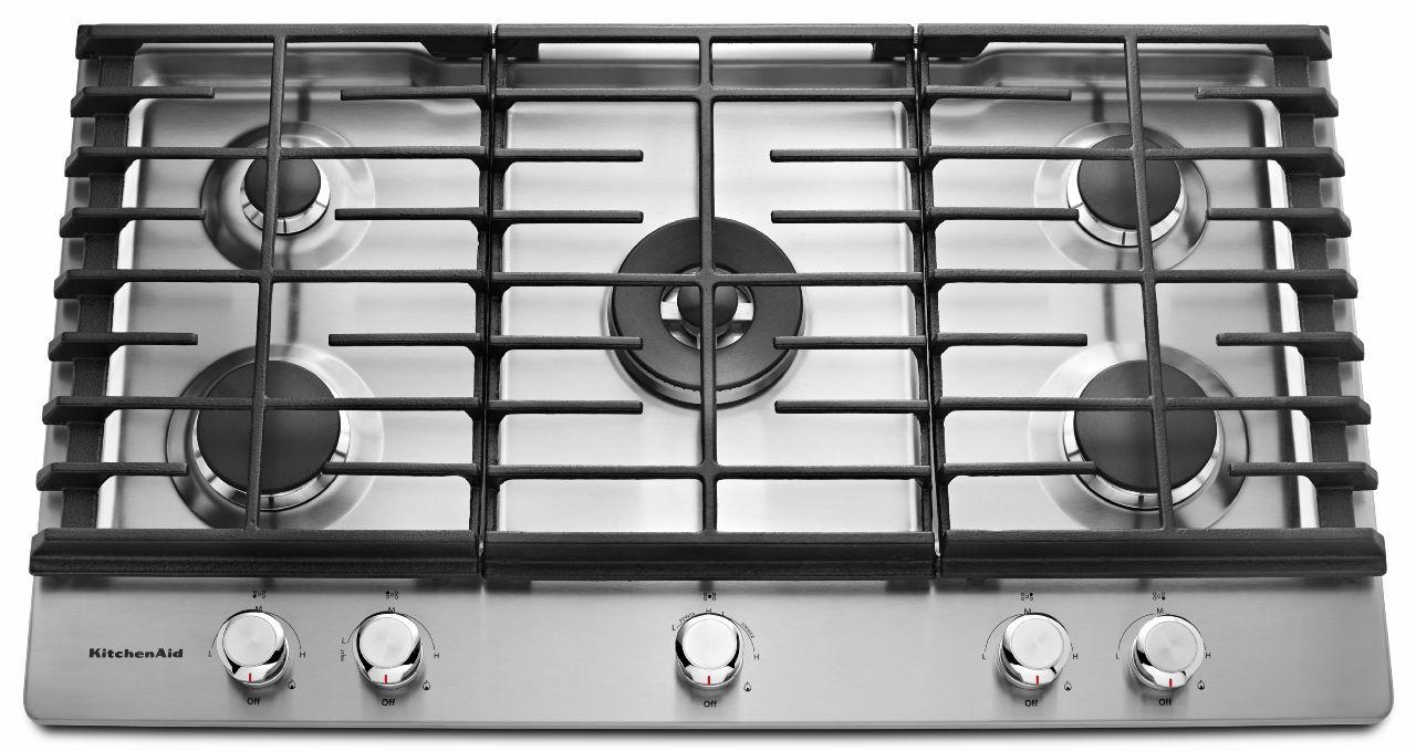KitchenAid KCGS956ESS 36 5 Burner Gas Cooktop with Griddle
